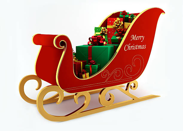 istock Christmas sleigh with presents 133285515
