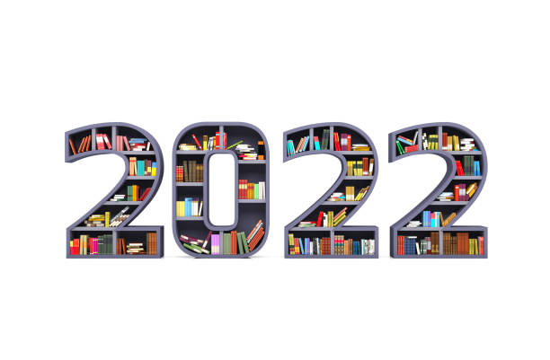 istock New Year 2022 Creative Design Concept with Books Shelf 1332856068