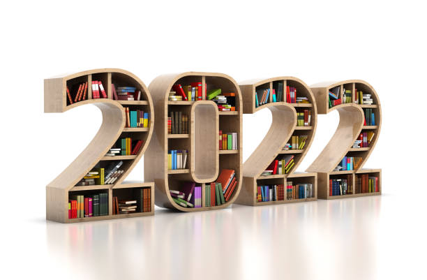 istock New Year 2022 Creative Design Concept with Books Shelf 1332856114