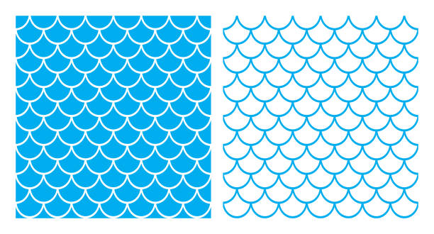 Mermaid seamless pattern vector art illustration