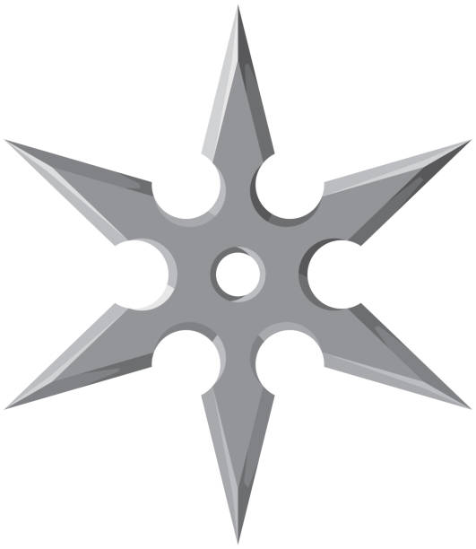Ninja star - shuriken Ninja star – shuriken vector illustration ancient chinese weapons stock illustrations