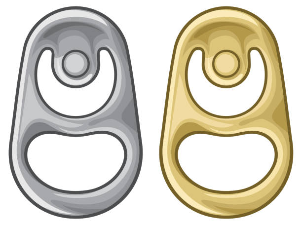 Metal ring of can Metal ring of can vector illustration silver bottle cap stock illustrations
