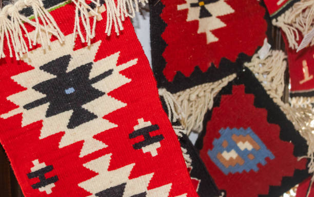 istock Colourful patterns on the Pirot carpets and rugs, Serbia 1332858686
