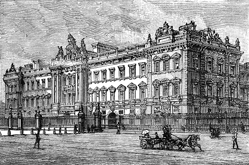 Illustration published in 1891 home to Kings and Queens Elizabeth II, George IV and George V