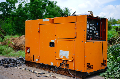 The mobile  Yellow Auxiliary Diesel Generator for Emergency Electric Power