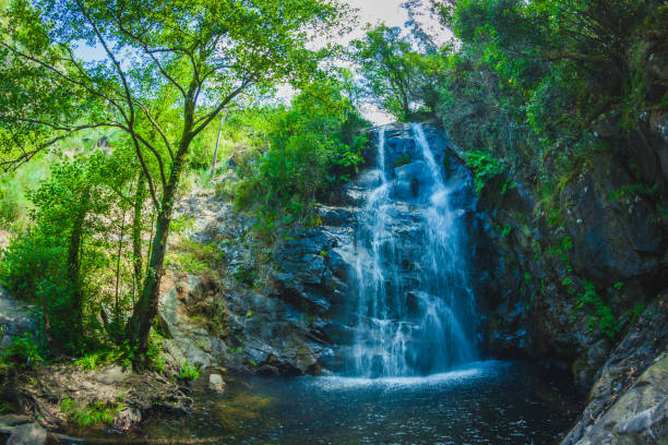 istock Waterfall on a small mountain river of Portugal 1332864747