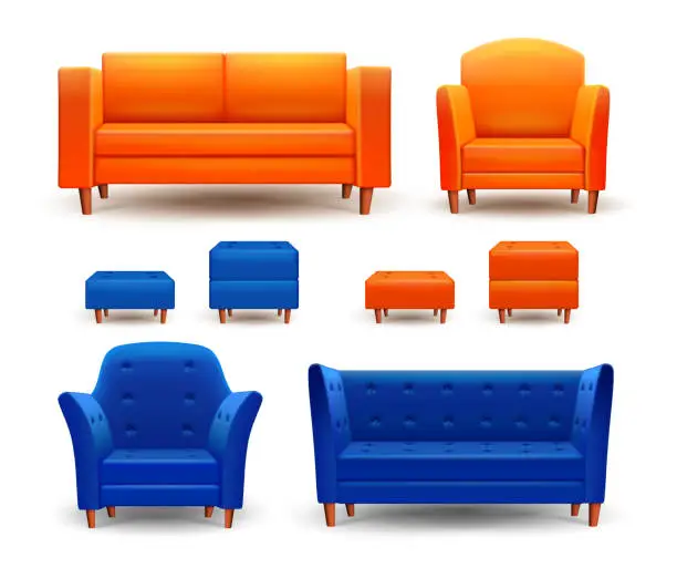 Vector illustration of Sofa and Armchair