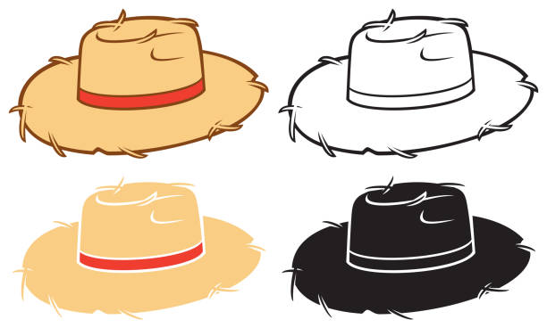 straw hat - gondolier stock-grafiken, -clipart, -cartoons und -symbole