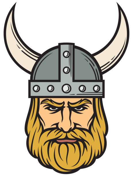 wikingerkopf - viking mascot warrior pirate stock-grafiken, -clipart, -cartoons und -symbole