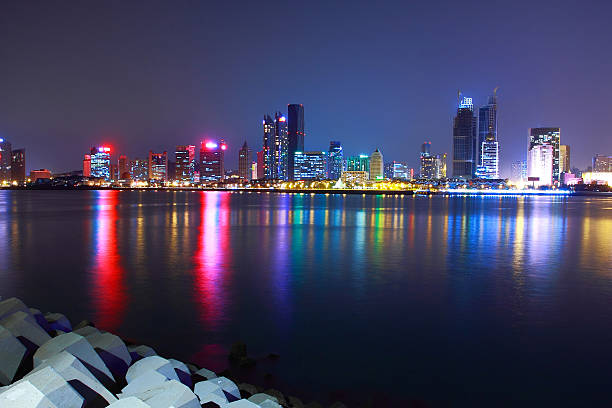 night view in Qingdao stock photo