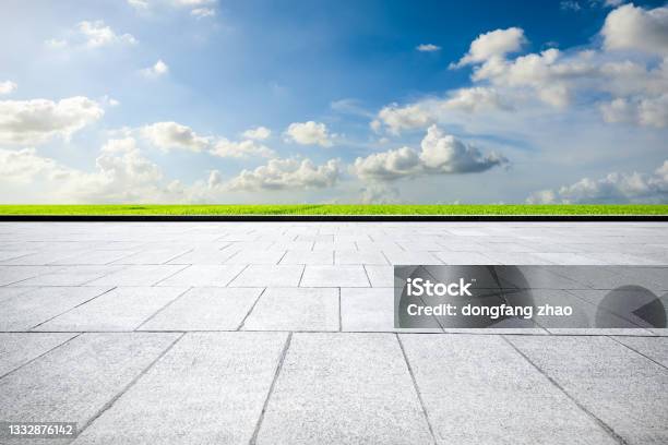 Empty Square Road And Natural Environment Landscape In Summer Stock Photo - Download Image Now