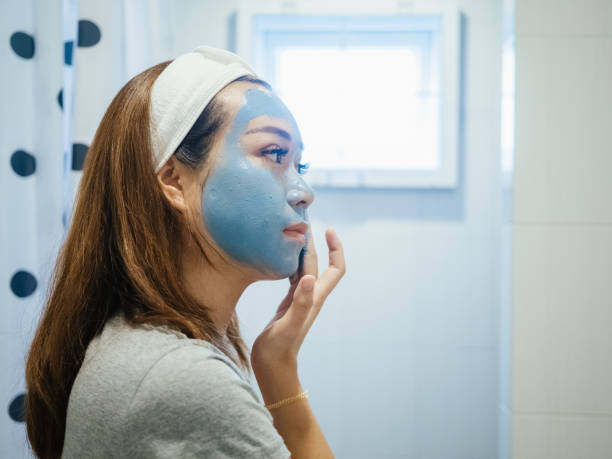 istock Facial mask at home. 1332876363