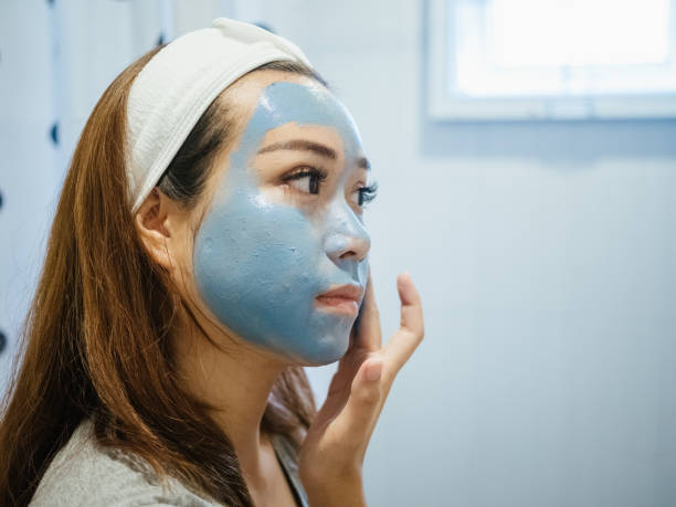 istock Facial mask at home. 1332876372