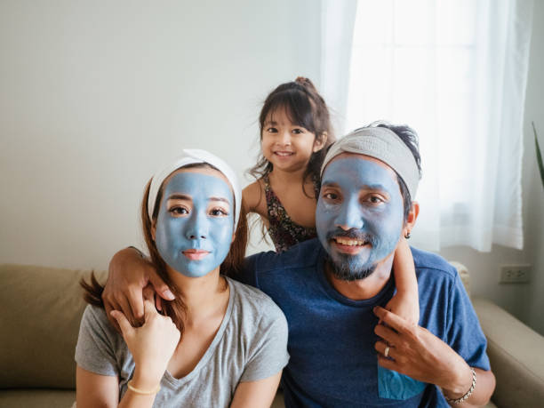 istock Facial mask at home. 1332876399