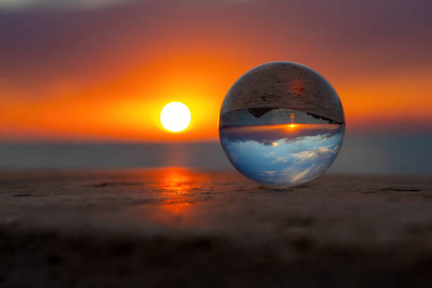 istock Sunset over Viareggio Italy through lens ball 1332879996