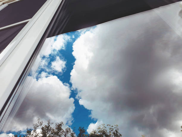 The Double-glazed windows. Clean windows. Plastic windows. Window in the house. Window and nature.