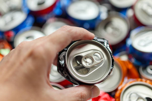 istock recycle aluminum metal crushed can waste background 1332888585