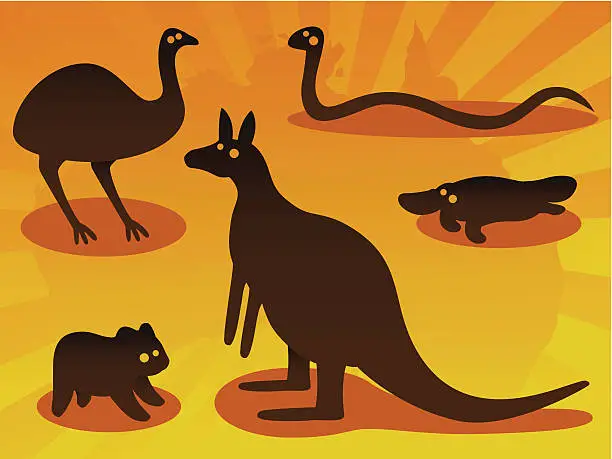 Vector illustration of Australian Animals