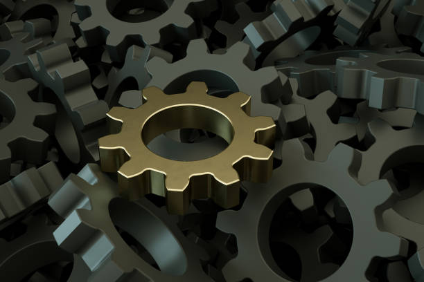 3d render Gears, Gears, Leadership, Standing out from the crowd concept.