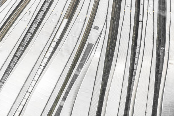 istock Railway station aerial view 1332895959