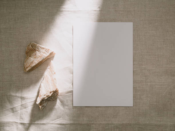 istock Invitation card mockup, blank greeting card template. Flat lay, Minimalist style 1332900243