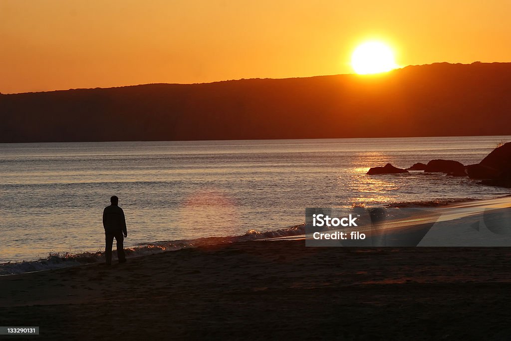 Solo sulla spiaggia - Foto stock royalty-free di Adulto