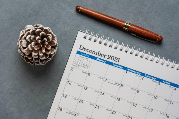 istock December 2021 - spiral desktop calendar 1332905349