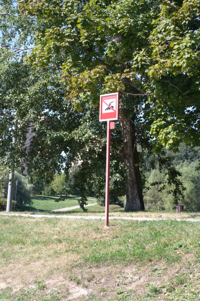 istock swim prohibitory sign at summer sunny day 1332917232