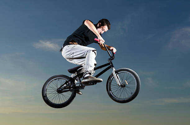 istock Young BMX bicycle rider 133292494