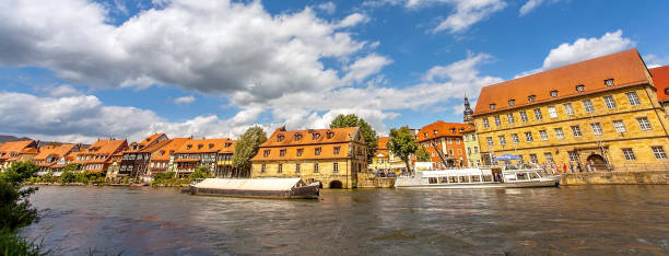 Bamberg on the banks of the Regnitz Bamberg in Upper Franconia Bavaria on the banks of the Regnitz klein venedig photos stock pictures, royalty-free photos & images
