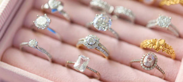 istock Jewelry diamond rings in box 1332935464