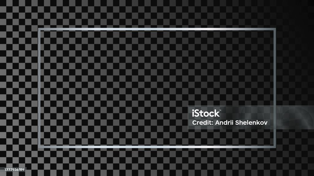 Silver Rectangle Graphics Silver Glowing Rectangular Shape Frame Stock Illustration - Download ...