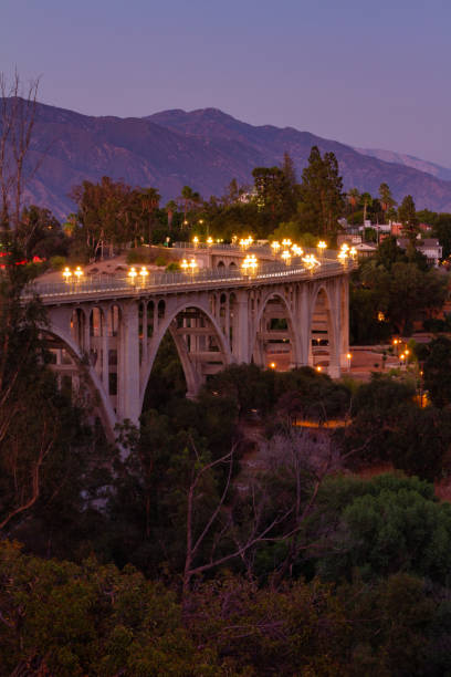 istock Colorado Street bridge lit up at dusk 1332944242