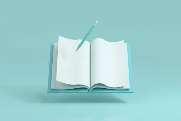 3d rendering book and reading concept