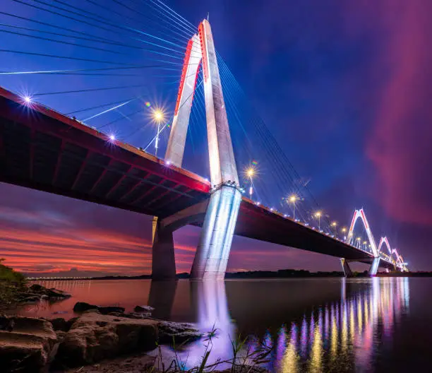 Photo of The Nhat Tan Bridge is a cable-stayed bridge crossing the Red River in Hanoi