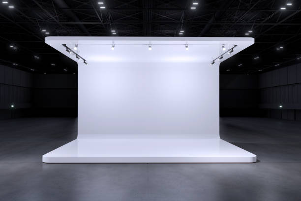 istock Exhibition stand for mockup and Corporate identity,Display design.Empty booth Design.Retail booth elements in Exhibition hall.booth Design trade show.Blank Booth system of Graphic Resources.3d render. 1332952000