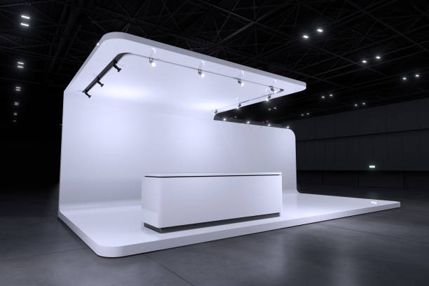 istock Exhibition stand for mockup and Corporate identity,Display design.Empty booth Design.Retail booth elements in Exhibition hall.booth Design trade show.Blank Booth system of Graphic Resources.3d render. 1332952615
