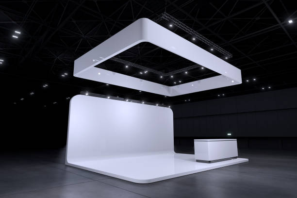 istock Exhibition stand for mockup and Corporate identity,Display design.Empty booth Design.Retail booth elements in Exhibition hall.booth Design trade show.Blank Booth system of Graphic Resources.3d render. 1332952686