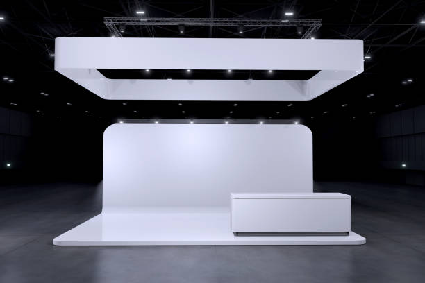 istock Exhibition stand for mockup and Corporate identity,Display design.Empty booth Design.Retail booth elements in Exhibition hall.booth Design trade show.Blank Booth system of Graphic Resources.3d render. 1332952687