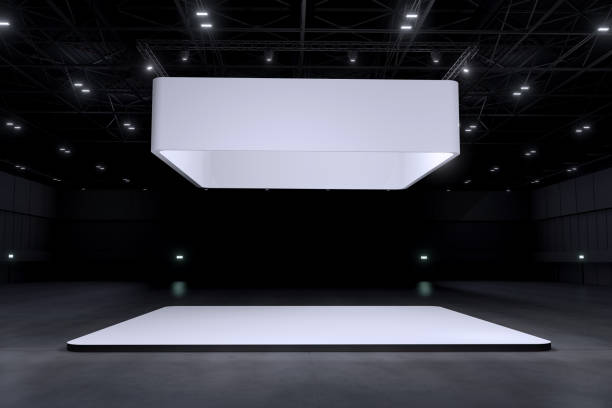istock Exhibition stand for mockup and Corporate identity,Display design.Empty booth Design.Retail booth elements in Exhibition hall.booth Design trade show.Blank Booth system of Graphic Resources.3d render. 1332952758