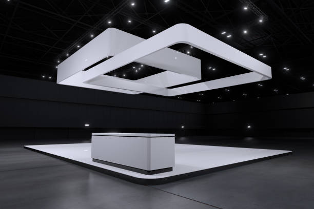 istock Exhibition stand for mockup and Corporate identity,Display design.Empty booth Design.Retail booth elements in Exhibition hall.booth Design trade show.Blank Booth system of Graphic Resources.3d render. 1332952847