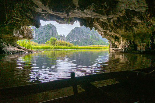 Nice Van Long cave with rock in Ninh Binh province northern Vietnam