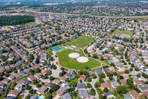 istock Aerial Townscape View, Thorold, St. Catharines, Canada 1332956511