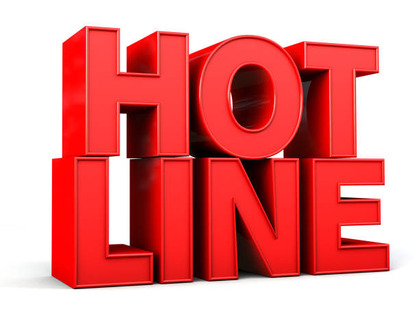 istock Hotline word made from red isolated on white background. 3d illustration. 1332958656