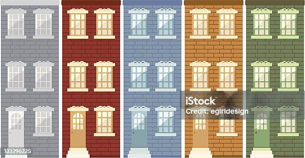Residenze - Immagini vettoriali stock e altre immagini di Blu - Blu, Casa, Casa a schiera