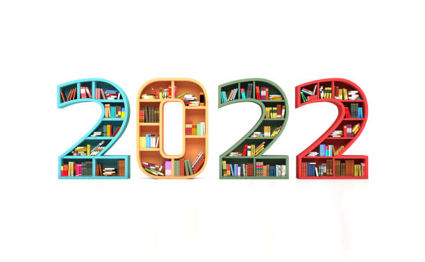 istock New Year 2022 Creative Design Concept with Books Shelf 1332962413