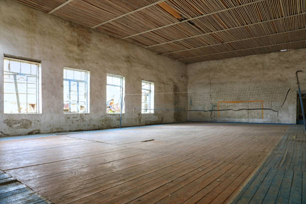 istock Abandoned Gym. Halloween party place. 1332964426
