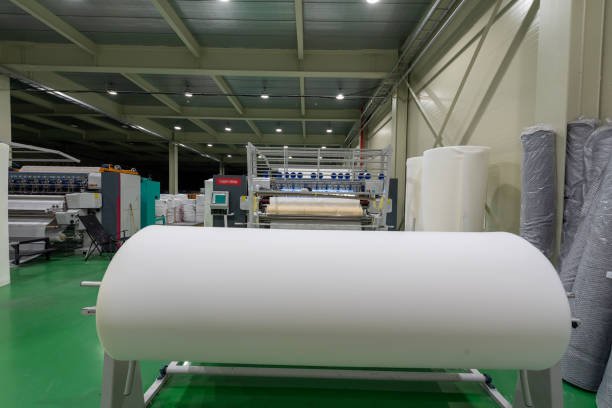 istock A modern weaving machine for bed  textile manufacture 1332969384