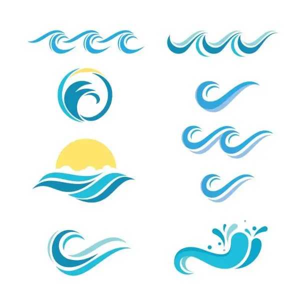 Vector illustration of Water wave icon vector design