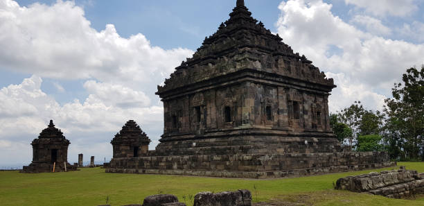 istock Beautiful ancient temple building architecture during sunny day with  blue sky at the background 1332977458